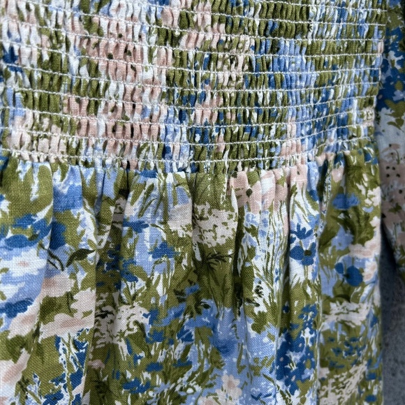 Reformation Greyson Hillside Floral 100% Linen Dress Size XS - Picture 4 of 12